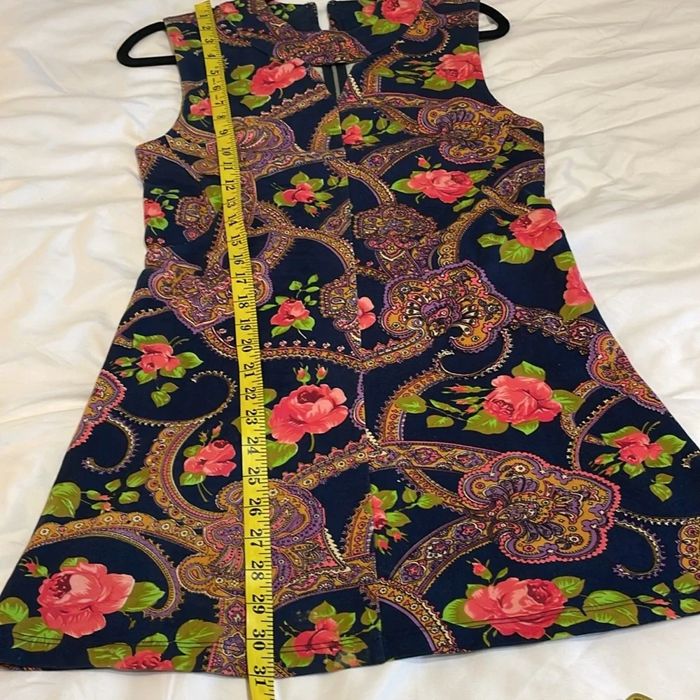 Free People NWOT Retro Vintage-Inspired PaisleyRose Mini Dress/Jumper RARE Smal‎